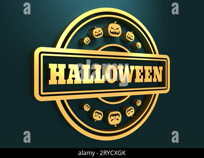 Gravierte Stempel mit Halloween-text Stockfoto