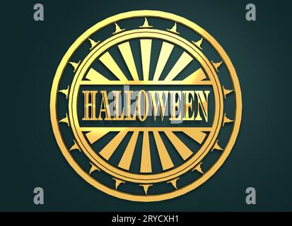 Gravierte Stempel mit Halloween-text Stockfoto