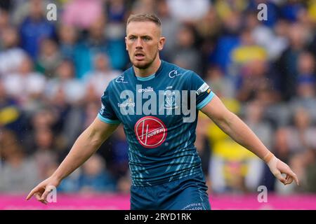 St. Helens, Großbritannien. September 2023 30. Ben Currie #11 von Warrington Wolves während des Betfred Super League Eliminator Matches St Helens vs Warrington Wolves im Totally Wicked Stadium, St Helens, Großbritannien, 30. September 2023 (Foto: Steve Flynn/News Images) in St Helens, Großbritannien am 30. September 2023. (Foto von Steve Flynn/News Images/SIPA USA) Credit: SIPA USA/Alamy Live News Stockfoto