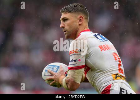 St. Helens, Großbritannien. September 2023 30. Tommy Makinson Nr. 2 von St. Helens beim Betfred Super League Eliminator Match St Helens vs Warrington Wolves im Totally Wicked Stadium, St Helens, Großbritannien, 30. September 2023 (Foto: Steve Flynn/News Images) in St Helens, Großbritannien am 30.09.2023. (Foto von Steve Flynn/News Images/SIPA USA) Credit: SIPA USA/Alamy Live News Stockfoto