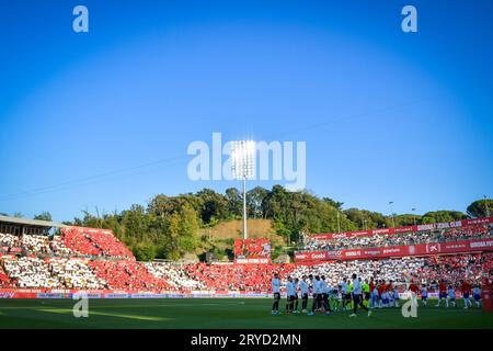 Girona, Spanien. September 2023 30. La Liga EA Sports Match zwischen Girona FC und Real Madrid im Estadio Municipal de Montilivi in Girona, Spanien am 30. September 2023. (Foto/Felipe Mondino) Credit: CORDON PRESS/Alamy Live News Stockfoto