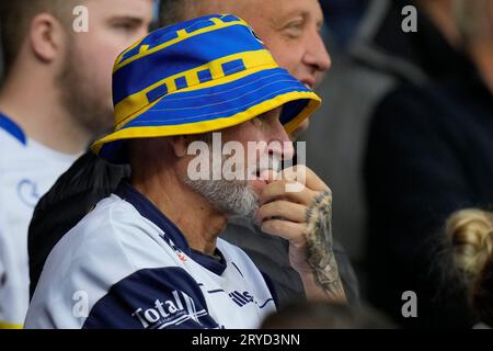 St. Helens, Großbritannien. September 2023 30. A pensive Warrington Wolves während des Betfred Super League Eliminator Matches St Helens vs Warrington Wolves im Totally Wicked Stadium, St Helens, Vereinigtes Königreich, 30. September 2023 (Foto: Steve Flynn/News Images) in St Helens, Vereinigtes Königreich am 30. September 2023. (Foto von Steve Flynn/News Images/SIPA USA) Credit: SIPA USA/Alamy Live News Stockfoto