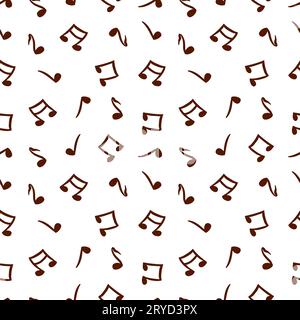 Musiknoten, nahtloses Muster auf weißem Hintergrund. Vektorillustration. Grußkarten, Einladungen, Umschläge, Textilien, Geschenkpapier. Stock Vektor