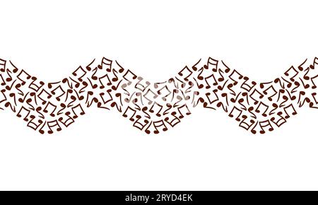 Musiknoten, nahtloser Rahmen. Vektorillustration. Designelement für Grußkarten, Einladungen, thematische Banner, Flyer, Poster. Stock Vektor