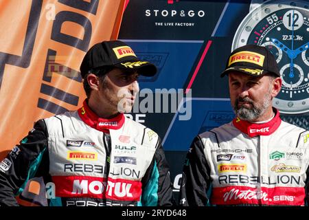 FFSA GT4 2023 auf Circuit Ledenon, Ledenon, FRANKREICH, 24/09/2023 Florent 'MrCrash' B.. Stockfoto