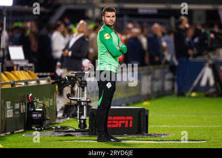 Waalwijk, Niederlande. September 2023 30. WAALWIJK, NIEDERLANDE - SEPTEMBER 30: Viertes offizielles Erwin-Spiel während des niederländischen Eredivisie-Spiels zwischen RKC Waalwijk und Ajax im Mandemakers Stadion am 30. September 2023 in Waalwijk, Niederlande. (Foto: Broer van den Boom/Orange Pictures) Credit: Orange Pics BV/Alamy Live News Stockfoto