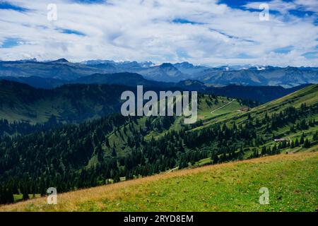 Wandern auf der Nagelfluhkette in den deutschen alpen Stockfoto