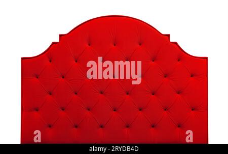 Red velvet bed Headboard isoliert auf weißem Stockfoto