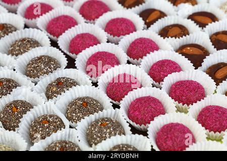 Close up verschiedene Süßigkeiten Cookies in Bäckerei Stockfoto