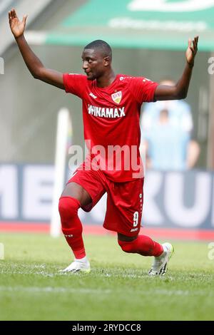 Köln, Deutschland, 1. Fussball Bundesliga 6. Spieltag 1. FC Köln : VFB Stuttgart 0 : 2 30. 09. 2023 im Rhein Energie Stadion in Köln Serhou Yadaly GUIRASSY (VFB) Foto: Norbert Schmidt, Düsseldorf Stockfoto