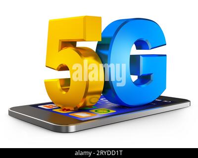 5G und Smartphone Stockfoto