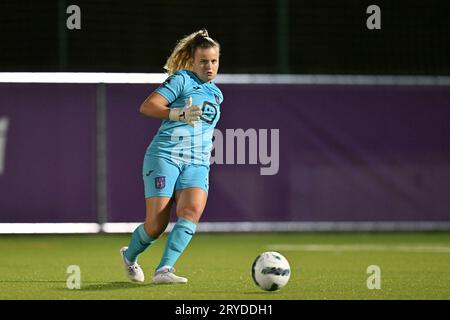Anderlecht, Belgien. September 2023 30. Torhüter Jill Duijzer (31) von Anderlecht, dargestellt während eines Fußballspiels zwischen RSC Anderlecht und Club Brugge YLA am 5. Spieltag der Saison 2023 - 2024 der belgischen Lotto Womens Super League, am Samstag, den 30. September 2023 in Anderlecht, Belgien. Quelle: Sportpix/Alamy Live News Stockfoto