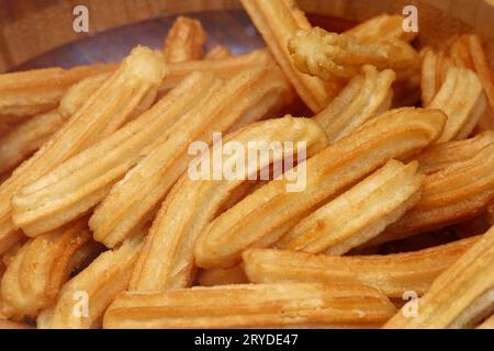 Süße frische Churros snack Nahaufnahme Stockfoto