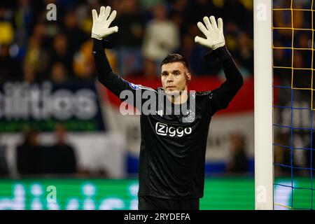 Waalwijk, Niederlande. September 2023 30. WAALWIJK, NIEDERLANDE - SEPTEMBER 30: Torhüter Jay Gorter von Ajax während des niederländischen Eredivisie-Spiels zwischen RKC Waalwijk und Ajax im Mandemakers Stadion am 30. September 2023 in Waalwijk, Niederlande. (Foto: Broer van den Boom/Orange Pictures) Credit: Orange Pics BV/Alamy Live News Stockfoto