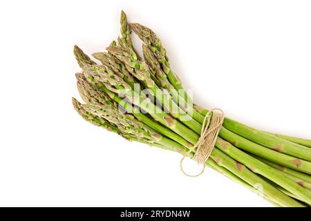 Frischer Spargel isoliert auf weißem Hintergrund Stockfoto