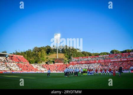 Girona, Spanien. September 2023 30. La Liga EA Sports Match zwischen Girona FC und Real Madrid im Estadio Municipal de Montilivi in Girona, Spanien am 30. September 2023. (Foto/Felipe Mondino) Credit: Independent Photo Agency/Alamy Live News Stockfoto