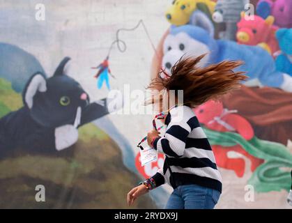 New York, Usa. September 2023 30. Die Besucher genießen die Ausstellungen auf der New York Toy Fair im Jacob K. Javits Convention Center in New York City am Samstag, den 30. September 2023. Foto von John Angelillo/UPI Credit: UPI/Alamy Live News Stockfoto