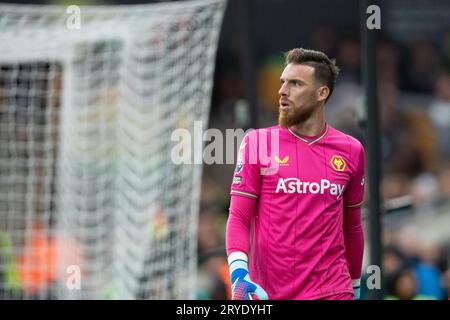 José Sá, Torhüter der Wolves während des Premier-League-Spiels zwischen den Wolverhampton Wanderers und Manchester City in Molineux, Wolverhampton am Samstag, den 30. September 2023. (Foto: Gustavo Pantano | MI News) Credit: MI News & Sport /Alamy Live News Stockfoto