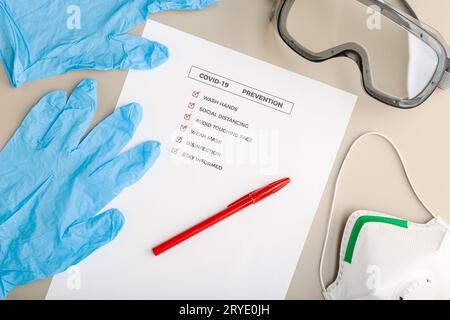 Coronavirus-Beratung oder Präventionskonzept Stockfoto
