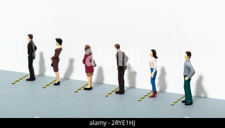 Das Coronavirus-COVID-19-Virus-Sozialdistanzierungskonzept Stockfoto