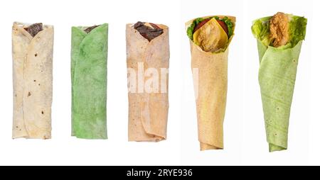 Pita-Brot auf weißem Hintergrund Stockfoto