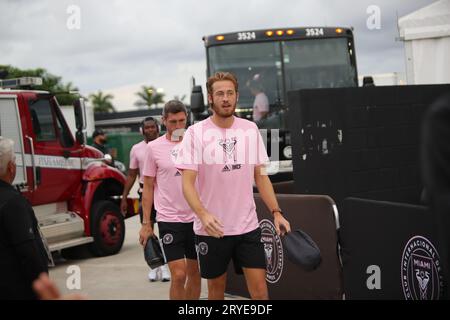 Ryan Sailor kommt am 30. September 2023 zum Inter Miami CF gegen New York City FC, MLS, im DRV PNK Stadium in Fort Lauderdale, Florida. Stockfoto