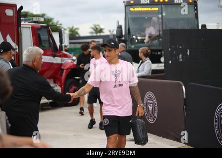 Nicholas Steffanelli, der am 30. September 2023 für Inter Miami CF gegen New York City FC, MLS, im DRV PNK Stadium in Fort Lauderdale, Florida ankommt. Stockfoto