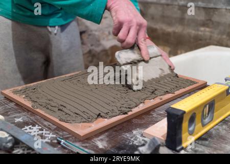 Reparatur- und Endbearbeitungsarbeiten Stockfoto