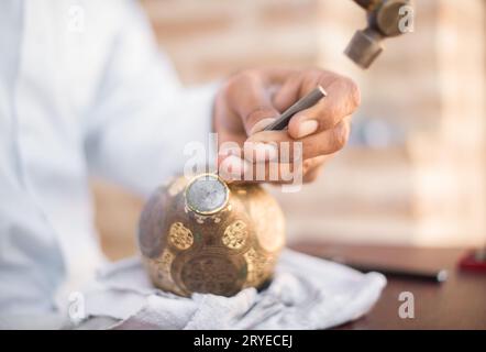 Ein Verfolger von Kupfer bei der Arbeit Stockfoto