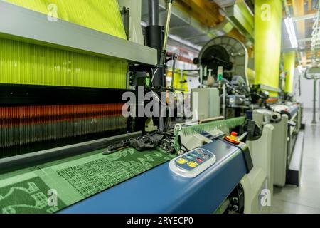 Webwerkstatt in der Fabrik Stockfoto