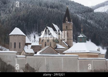 St. Oswaldkirche in Eisenerz, Österreich Stockfoto