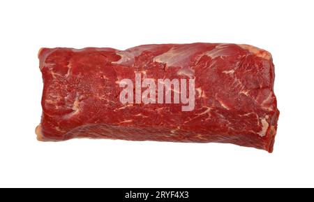 Rohes Lammfiletsteak, isoliert auf weiß Stockfoto