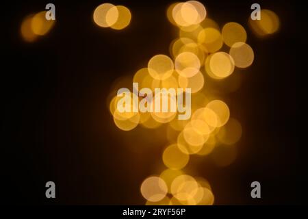 Goldene Weihnachtslichter Bokeh Hintergrund Stockfoto