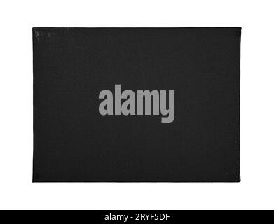 Leere schwarze Leinwand auf der Koffer isoliert Stockfoto
