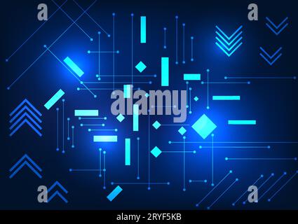 Abstrakte Technologie Hintergrund Geometrische Formen in Kombination mit Pfeilen bieten interessante visuelle Elemente. Lassen Sie es modern und technisch aussehend aussehen. Geeignet für Stock Vektor