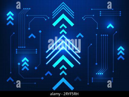 Hintergrund der abstrakten Technologie mehrere Pfeile erscheinen in einer Reihe interessanter Elemente. Vektorillustration mit Hightech-Fokus, für tec geeignet Stock Vektor