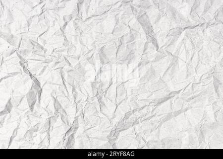 Graue zerknitterte Papierhintergrundstruktur. Vollformat Stockfoto