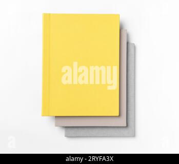 Buch Album auf weißem Hintergrund Stockfoto