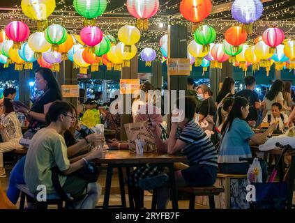 Die neu eröffnete zentrale und westliche Uferpromenade, Hongkong, China. Stockfoto