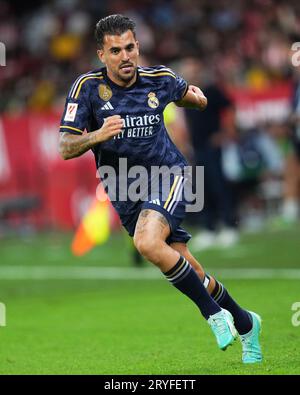 Girona, Spanien. September 2023 30. Daniel Ceballos aus Real Madrid spielte während des La Liga EA Sports-Spiels zwischen Girona FC und Real Madrid am 30. September 2023 im Montilivi-Stadion in Girona, Spanien. (Foto: Bagu Blanco/PRESSINPHOTO) Credit: PRESSINPHOTO SPORTS AGENCY/Alamy Live News Stockfoto