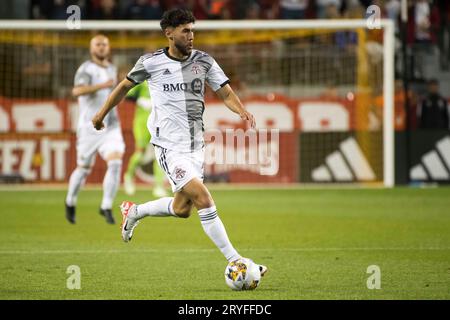 Toronto, Ontario, Kanada. September 2023 30. Jonathan Osorio #21 in Aktion während des MLS-Spiels zwischen Toronto FC und FC Cincinnati auf dem BMO Field in Toronto. Das Spiel endete 2-3 für den FC Cincinnati (Foto: © Angel Marchini/ZUMA Press Wire) NUR REDAKTIONELLE NUTZUNG! Nicht für kommerzielle ZWECKE! Stockfoto