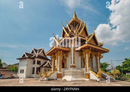 Vientiane Laos, Skyline der Stadt am Vientiane City Pillar Shrine (Hor Luk Mueang) Stockfoto