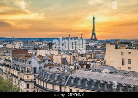 Paris Frankreich mit Blick auf die Skyline der Stadt und den Eiffelturm Stockfoto