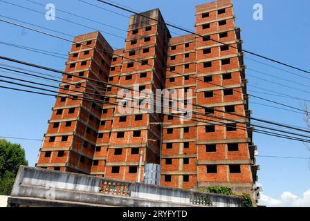 Konjunkturabschwung und Rezession im Baugewerbe Stockfoto