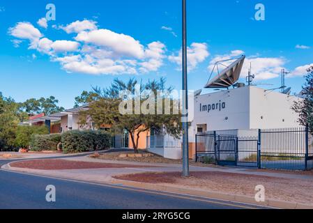 Imparja Television ist ein Fernsehunternehmen, das fernab Ost- und Zentralaustralien beliefert. Sie befindet sich in Alice Springs und ist im Besitz der australischen Ureinwohner Stockfoto