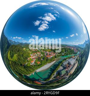 Herrlicher Blick auf Bad Faulenbach, ein Kneippbad im südlichen Teil von Füssen nahe der Grenze zu Tirol Stockfoto