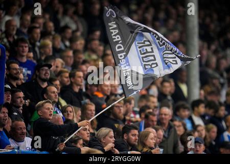 Doetinchem, Niederlande. September 2023 29. Der Anhänger von de Graafschap schaut beim niederländischen Keuken Kampioen Divisie-Spiel zwischen de Graafschap und Roda JC am 29. September 2023 in Doetinchem, Niederlande, zu Stockfoto