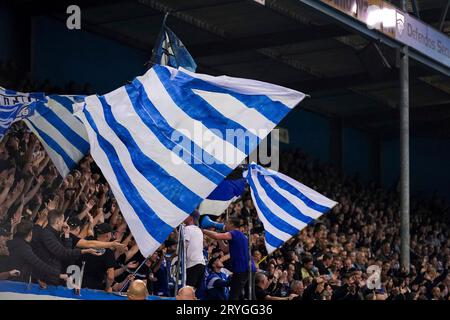 Doetinchem, Niederlande. September 2023 29. Unterstützer von de Graafschap während des Keuken Kampioen Divisie-Spiels zwischen de Graafschap und Roda JC am 29. September 2023 in Doetinchem, Niederlande Credit: dpa/Alamy Live News Stockfoto