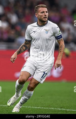 Mailand, Italien. September 2023 30. San Siro Stadium, 30.09.23 Ciro immobile (17 SS Lazio) während des Spiels der Serie A zwischen AC Mailand und SS Lazio im San Siro Stadion in Mailand, Italien Fußball (Cristiano Mazzi/SPP) Credit: SPP Sport Press Photo. Alamy Live News Stockfoto