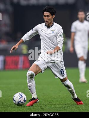 Mailand, Italien. September 2023 30. San Siro Stadion, 30.09.23 Daichi Kamada (6 SS Lazio) während des Spiels der Serie A zwischen AC Mailand und SS Lazio im San Siro Stadion in Mailand, Italien Fußball (Cristiano Mazzi/SPP) Credit: SPP Sport Press Photo. Alamy Live News Stockfoto